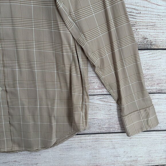 Lauren Ralph Lauren Black Label Slim Fit Performance Stretch Shirt Men's L Beige - Picture 3 of 13